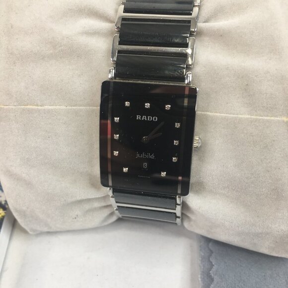 RADO DIASTAR SWISS QUARTZ JUBILE WRIST WATCH 11 DIAMONDS TITANIUM-CERAMIC UNISEX - Picture 2 of 15